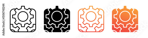Setting Multi Style Icon Set Vector 