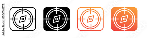 Compass Multi Style Icon Set Vector 