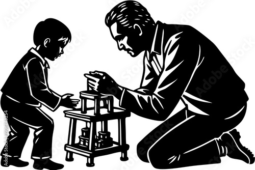 Father and Son Building Blocks Together A Timeless Bond, father, son, building, blocks, family, bond, memories, precious, teaching, visual, sharing, guidance, parenting, togetherness, imagination, bon