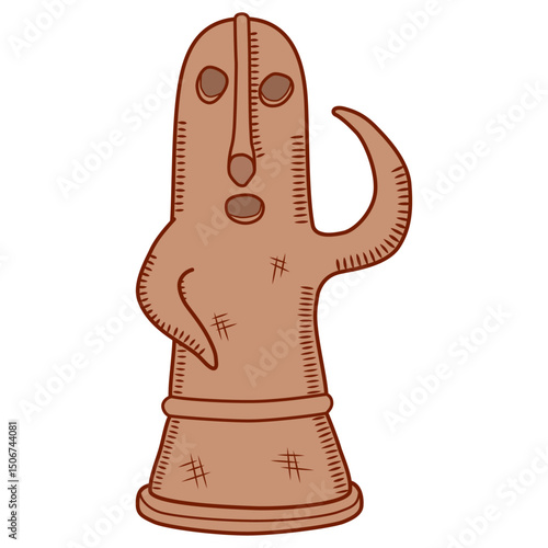 古墳時代の埴輪のイラスト／Illustration of Haniwa from the Kofun period