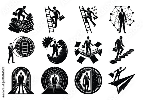 Businessmen silhouettes 