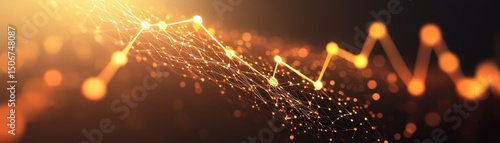 Abstract light trails representing data flow and digital connections