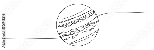 gas giant surface detail jupiter monoline vector drawing