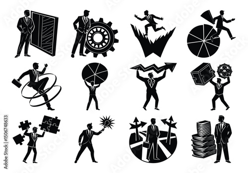 Businessmen silhouettes 