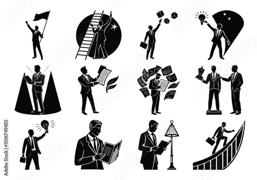 Businessmen silhouettes 