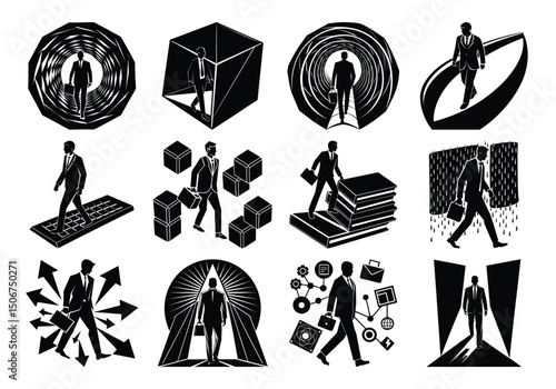 Businessmen silhouettes 