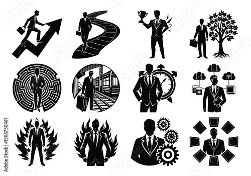 Businessmen silhouettes 