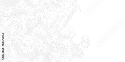 Topographic map patterns. White wave paper curved reliefs abstract background. Black and white lines seamless Topographic map patterns. Vintage outdoors style. Contours map background. 