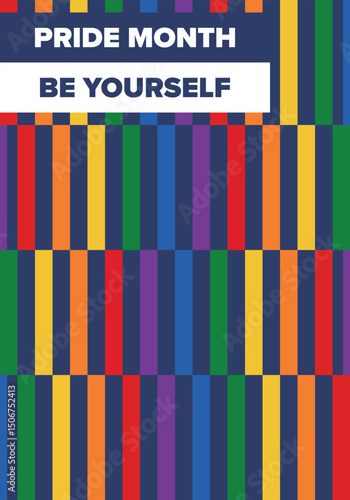 LGBT Pride Month in June. Lesbian Gay Bisexual Transgender. Celebrated annual. LGBT flag. Rainbow love concept. Human rights and tolerance. Poster, card, banner and background. Vector illustration
