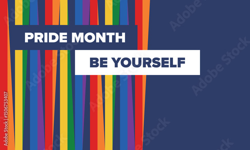 LGBT Pride Month in June. Lesbian Gay Bisexual Transgender. Celebrated annual. LGBT flag. Rainbow love concept. Human rights and tolerance. Poster, card, banner and background. Vector illustration