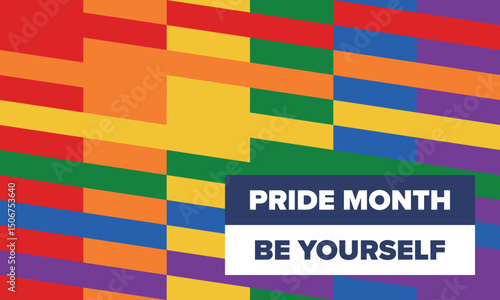 LGBT Pride Month in June. Lesbian Gay Bisexual Transgender. Celebrated annual. LGBT flag. Rainbow love concept. Human rights and tolerance. Poster, card, banner and background. Vector illustration