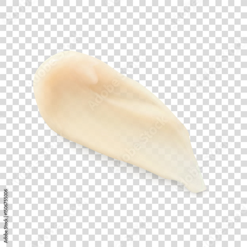 Beige cream shampoo smear texture isolated realistic vector illustration, beauty cosmetic product smudge