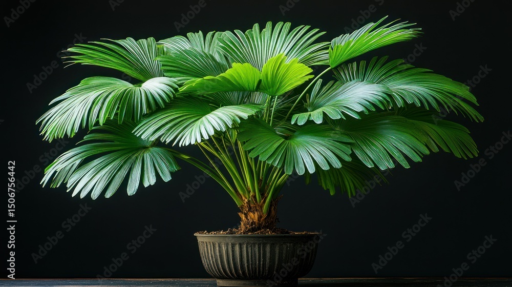 Obraz premium Beautiful green palm tree bonsai