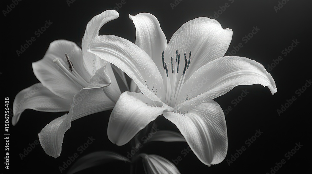 Fototapeta premium Black and white lilies