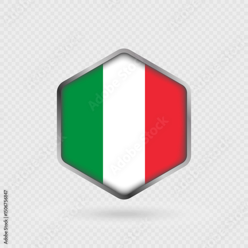 Italy Flag Icon in Hexagon Shape. Free Download Italy Flag Icon in Hexagon Shape. - GFXLoad