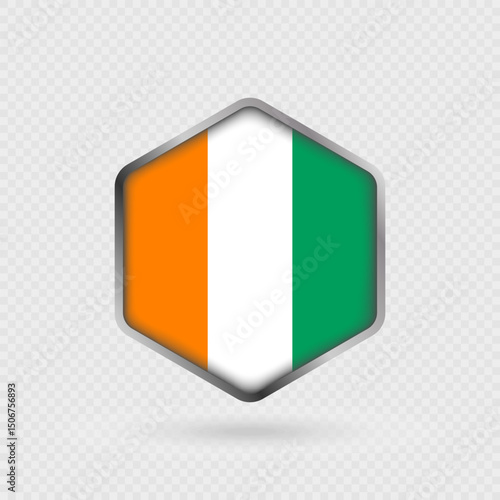 Ivory Coast Flag Icon in Hexagon Shape. Free Download Ivory Coast Flag Icon in Hexagon Shape. - GFXLoad