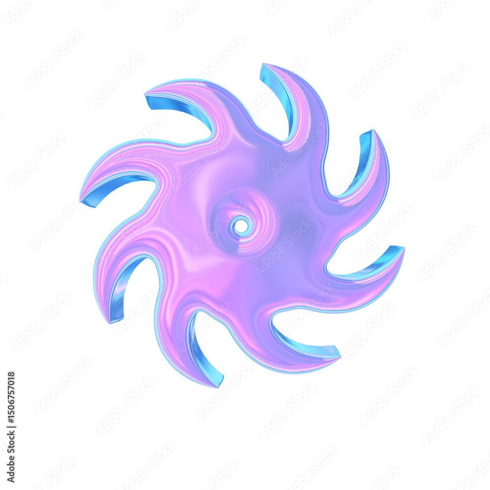 3d render of chrome shape y2k inspired saw 3d render of chrome shape y2k inspired saw