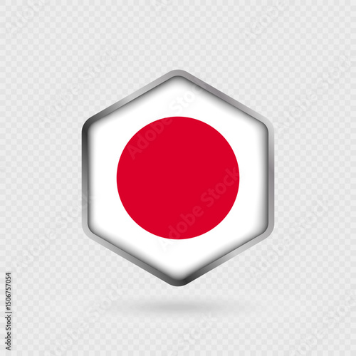 Free Download Japan Flag Icon in Hexagon Shape. - GFXLoad
