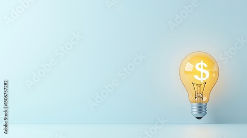 A glowing lightbulb with a dollar symbol inside symbolizing the potential for financial investment innovation and growth in the future