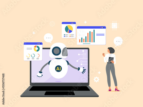 Analytics, AI Artificial intelligence working with humans, automation to help you succeed