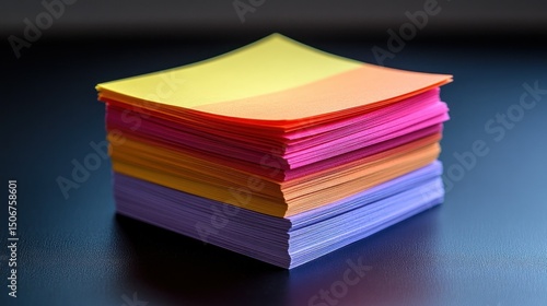 Wallpaper Mural Colorful sticky note stack on dark background Torontodigital.ca