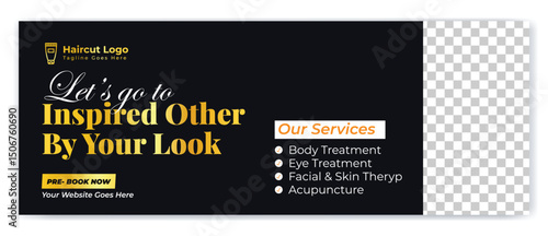 Barber shop and Hair cut cover template design and web banner design. 