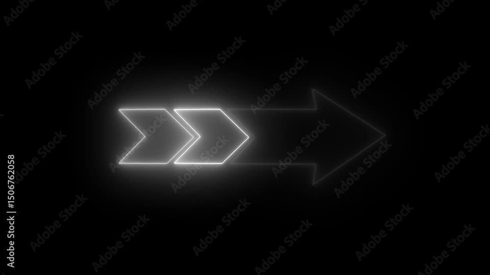 Neon glowing arrow animation, flashing directional arrow loopable overlay on a black background, Right-directional arrow loop animation, Arrow moving right on black background, Animated arrows Neon glowing arrow animation, flashing directional arrow loopable overlay on a black background, Right-directional arrow loop animation, Arrow moving right on black background, Animated arrows