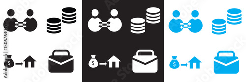 Loan set of web icons .  Loan and Credit vector . Containing loan, money,  business, leasing, interest,  income, banking etc.  Vector for websites, mobile interfaces, presentations, banner etc, EPS 10