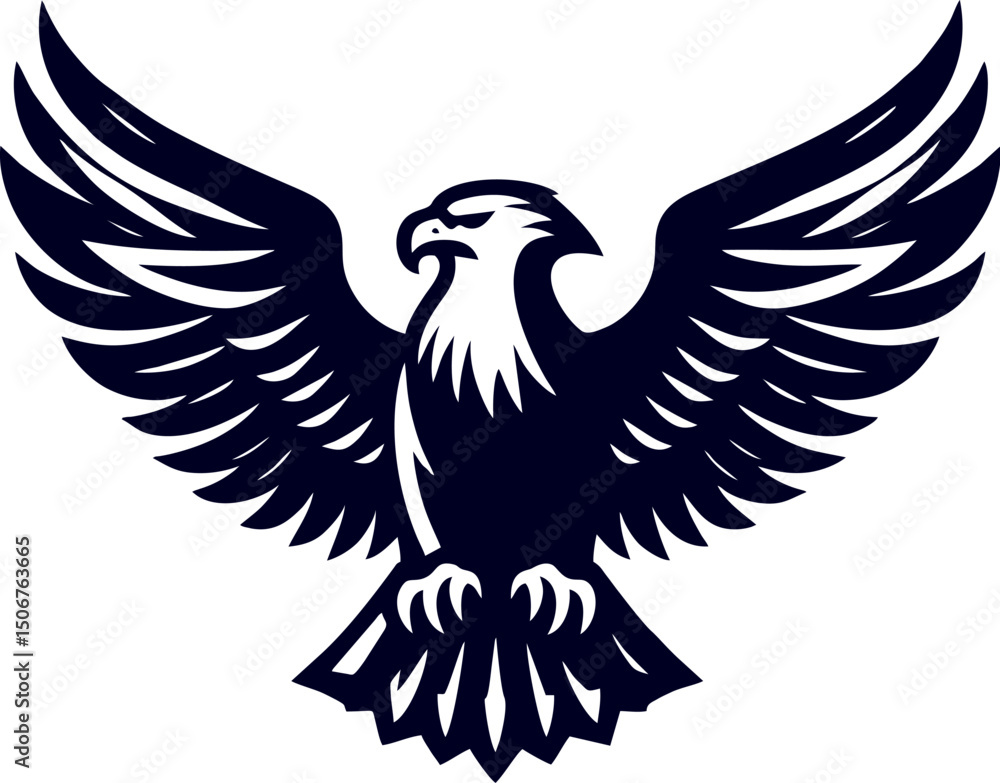 Obraz premium Eagle Silhouette Vector – Majestic Flying Bird Logo Design