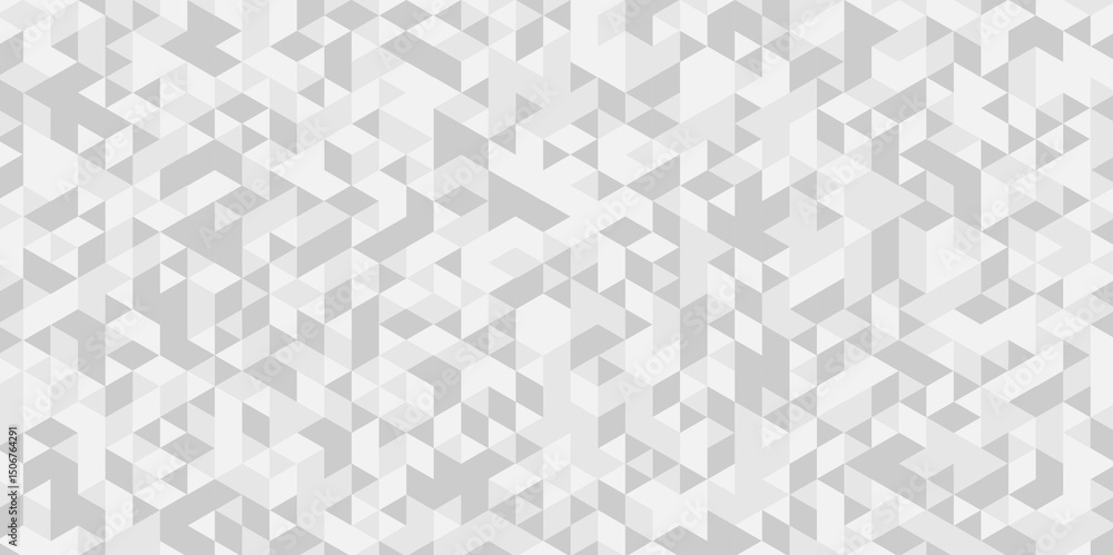 Abstract geometric wall tile and metal cube background triangle wallpaper. Seamless geometric pattern low polygon backdrop background. Gray diamond overlap polygonal background.
