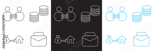 Loan set of web icons .  Loan and Credit vector . Containing loan, money,  business, leasing, interest,  income, banking etc.  Vector for websites, mobile interfaces, presentations, banner etc, EPS 10