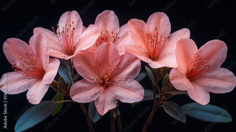 Fototapeta premium Pink flowers closeup studio shot