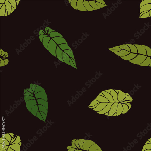 Tropical leaf pattern, endless background. Seamless repeatable design with ex...