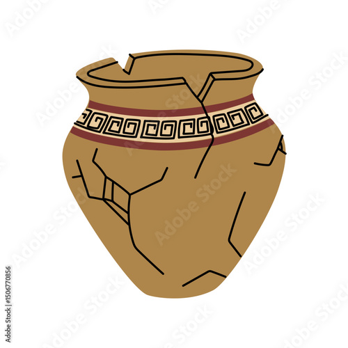 broken jug of antiquity. Archaeological finds, Excavations, finds of human life. It is suitable for scientific materials, museum projects, textbooks, topics on archeology, anthropology and history.