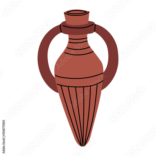 whole jug of antiquity with handles. Archaeological finds, Excavations, finds of human life. It is suitable scientific materials, museum projects, textbooks, topics archeology, anthropology, history