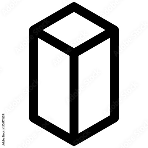 Extrude. Editable stroke vector icon.