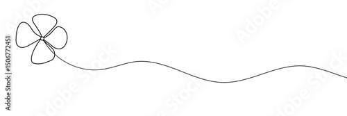 Wallpaper Mural Three leaves clover in one continuous line drawing vector illustration. Pro vector, Continuous linear drawing of clover leaves. One line drawing background. Vector illustration. Linear drawing image.  Torontodigital.ca
