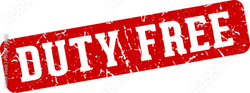 duty free rectangular sign. duty free stamp