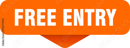 free entry sticker. free entry sign on transparent background