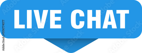 live chat sticker. live chat sign on transparent background