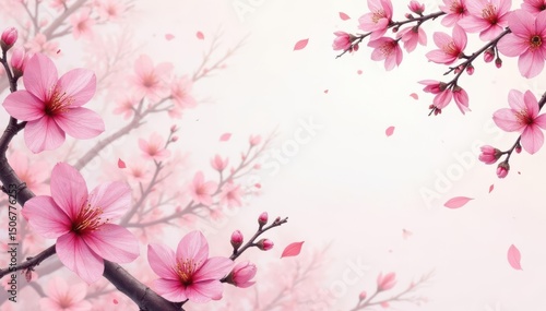 Intricate watercolor sakura branch pattern, soft pastel hues , flower, wallpaper