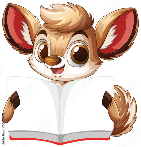 Cute Animal Reading a Book