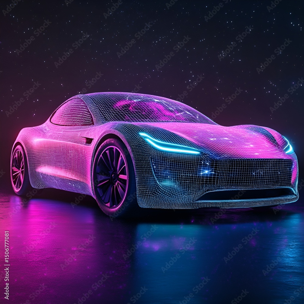 Naklejka premium Driving the future through holographic innovation.