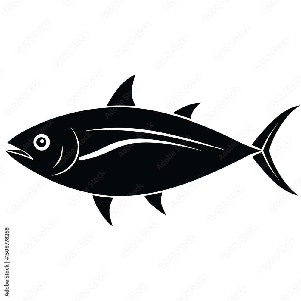 Fototapeta premium tuna fish vector sihouette