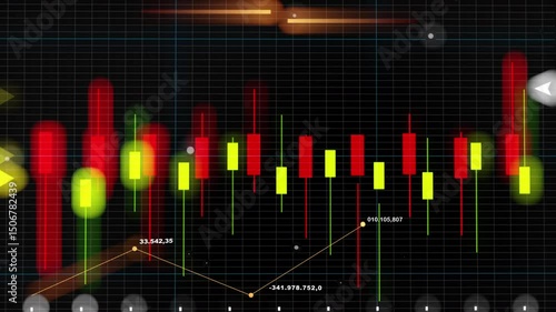 Candlestick chart animation show real time trading activity financial analytics market behavior perfect fintech content creators investment tutorials business presentations stock market report traders