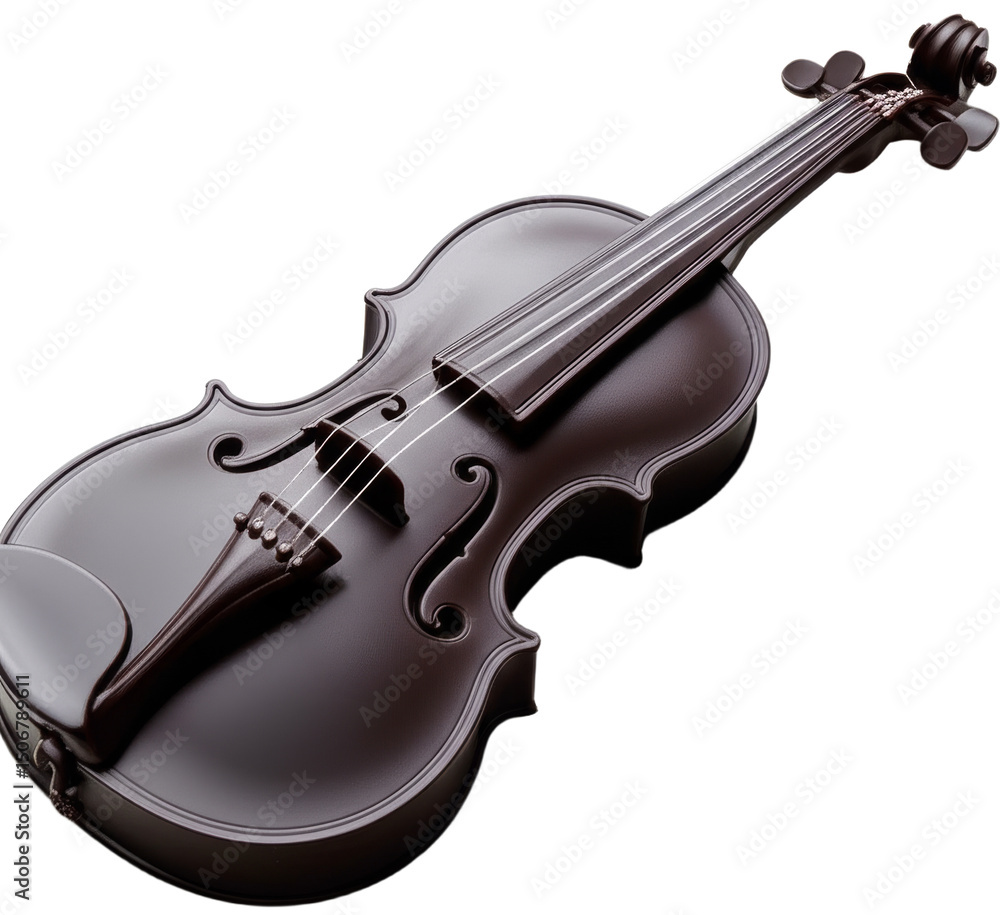 Obraz premium Dark Violin on White Surface, transparent background png