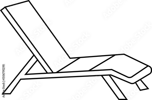 poolside lounger icon, Beach Chairs, Summer and Vacation Related Line Banner Design. Beach, Holiday, Journey, Sunlight, Fun time. Web Page icons, Mobile App, Sunbathe, Magazine, Mobile Application