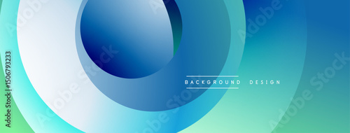 Abstract layers create dynamic visual flow. Blue, green hues blend, forming modern backdrop. Smooth gradients suggest depth, movement.