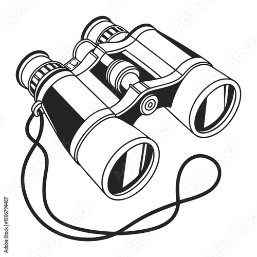 binoculars for hiking minimal vector style white