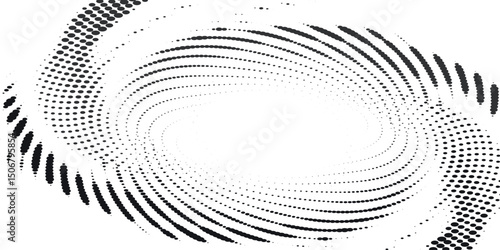 3D blue techno background. Big data visualization on dark space with dotted lines shape effect decoration. Modern graphic design element dots circle style concept for flyer, card, or brochure cover